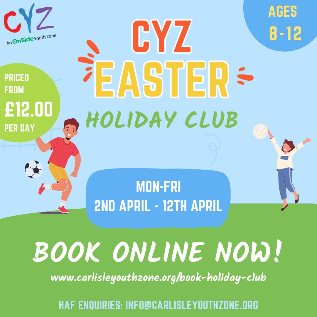 Carlisle Youth Zone Easter Holiday Club – Bookings Now Open!